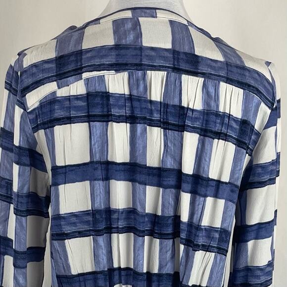 Anthropologie Maeve Blue And White Plaid Cottage Boho Chic Dress NWOT Size M - Picture 6 of 13
